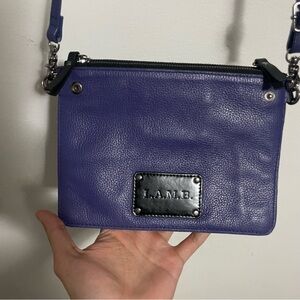 L.A.M.B. Gwen Stefani Leather Double Crossbody Bag Purse